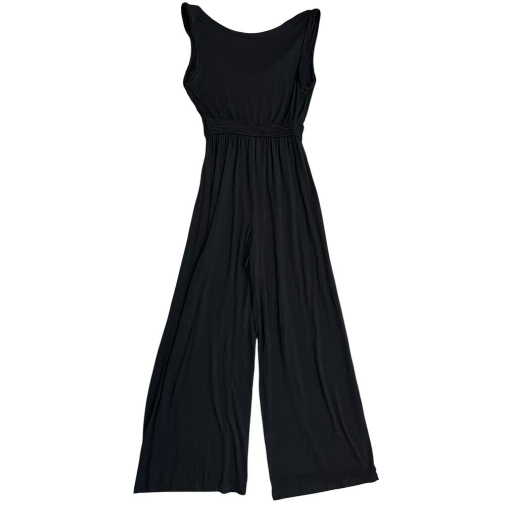 2/$15 Max Studio Wide Leg Jumpsuit Black Sleeveless One Piece Size XS - Picture 3 of 9